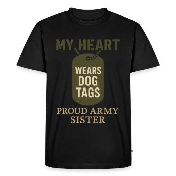 Fière armée sœur militaire frère sœur service famille - T-shirt Premium bio Homme - noir - Devant - Nico (187cm)
