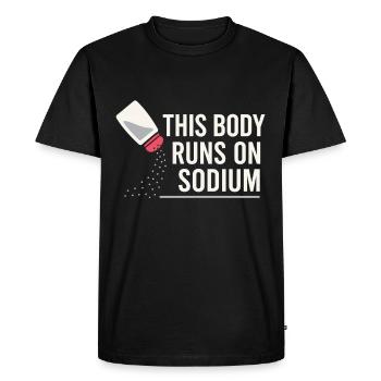 Salt Lover Sodium Dependent Nacl Meme - Men's Premium Organic T-Shirt - black - Front - Nico (187cm)