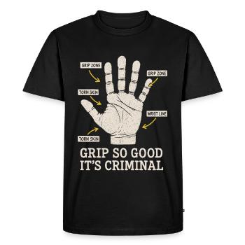 Strength Training for Climbers Hangboard - Men's Premium Organic T-Shirt - black - Front - Nico (187cm)