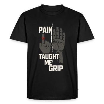 Strength Training for Climbers Hangboard - Men's Premium Organic T-Shirt - black - Front - Nico (187cm)