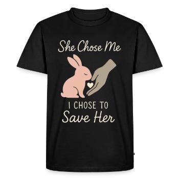 Lapin Maman Lapin Sauvetage Adopter, Acheter - T-shirt Premium bio Homme - noir - Devant - Nico (187cm)