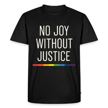 Queer Pride Queer Joy Lgbtq+ Affirmation Trans - Men's Premium Organic T-Shirt - black - Front - Nico (187cm)