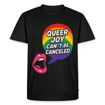 Queer Pride Queer Joy Lgbtq+ Affirmation Trans - Men's Premium Organic T-Shirt - black - Front - Nico (187cm)