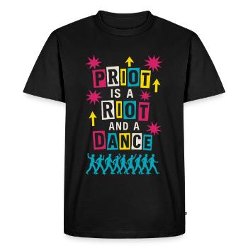 Queer Pride Queer Joy Lgbtq+ Affirmation Trans - Men's Premium Organic T-Shirt - black - Front - Nico (187cm)