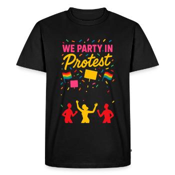 Queer Pride Queer Joy Lgbtq+ Affirmation Trans - Men's Premium Organic T-Shirt - black - Front - Nico (187cm)