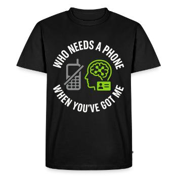 Memory Athlete Mnemonic Brain Training Mental - Men's Premium Organic T-Shirt - black - Front - Nico (187cm)