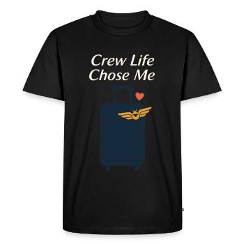 Hôtesse de l’air Personnel navigant commercial Life Aviation - T-shirt Premium bio Homme - noir - Devant - Nico (187cm)