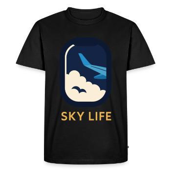 Hôtesse de l’air Personnel navigant commercial Life Aviation - T-shirt Premium bio Homme - noir - Devant - Nico (187cm)
