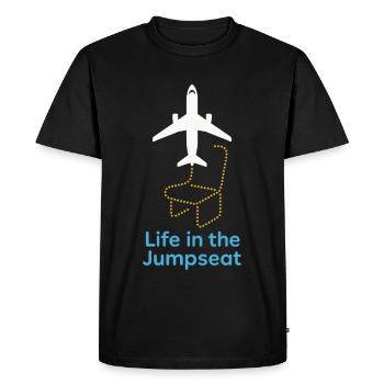 Hôtesse de l’air Personnel navigant commercial Life Aviation - T-shirt Premium bio Homme - noir - Devant - Nico (187cm)