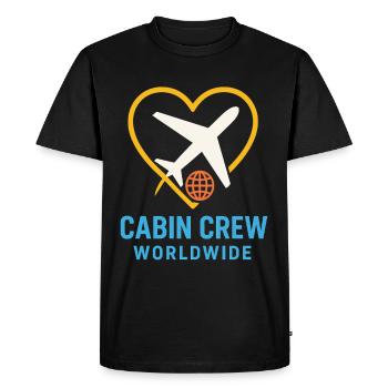 Hôtesse de l’air Personnel navigant commercial Life Aviation - T-shirt Premium bio Homme - noir - Devant - Nico (187cm)