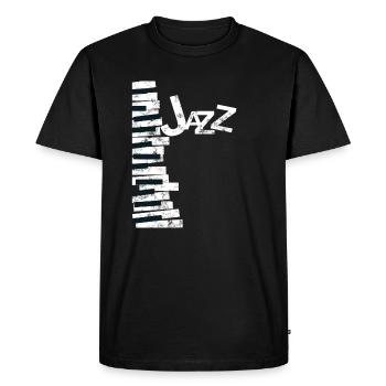 Mélomane jazz - T-shirt Vintage Piano Jazz - T-shirt Premium bio Homme - noir - Devant - Nico (187cm)