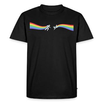 Pride astronaute Arc-en-ciel LGBT CSD Gay Cadeau - T-shirt Premium bio Homme - noir - Devant - Nico (187cm)