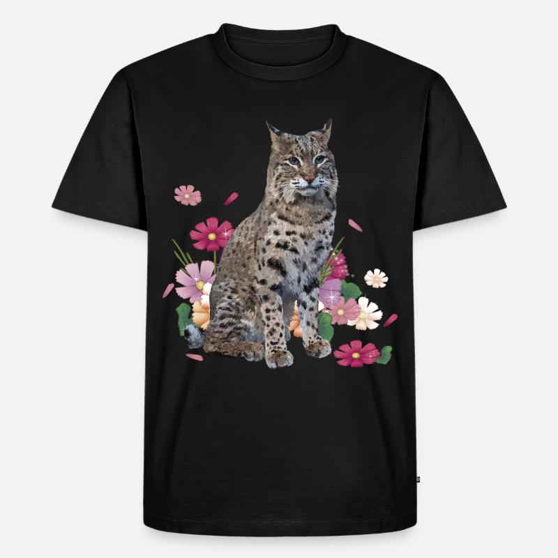 Luchs - Männer Premium Bio T-Shirt - Schwarz