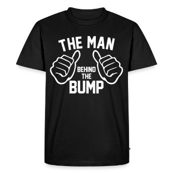 MAN BEHIND THE BUMP - Men's Premium Organic T-Shirt - black - Front - Nico (187cm)