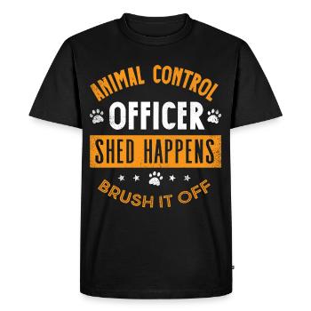 Animal Control Officer Shed Happens - Men's Premium Organic T-Shirt - black - Front - Nico (187cm)
