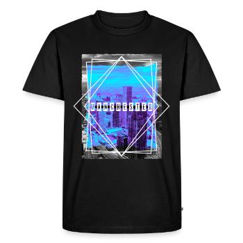 Manchester Angleterre UK City Skyline Accueil Amour - T-shirt Premium bio Homme - noir - Devant - Nico (187cm)