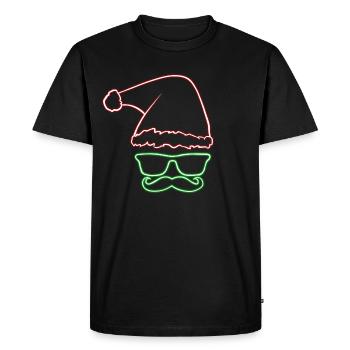 Frohe Weihnachten Weihnachtsmann - Männer Premium Bio T-Shirt - Schwarz - Vorne - Nico (187cm)