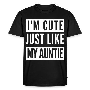 Je suis mignonne comme ma tante - T-shirt Premium bio Homme - noir - Devant - Nico (187cm)