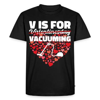 Valentine's Day vaccuming clean cleanliness gift - Men's Premium Organic T-Shirt - black - Front - Nico (187cm)