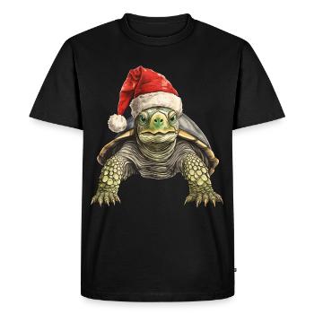 Tortues Noël - T-shirt Premium bio Homme - noir - Devant - Nico (187cm)