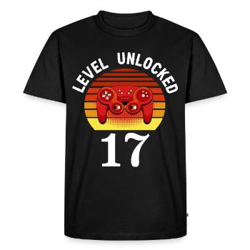 Level 17 unlocked 17 Birthday 17 years old - Men's Premium Organic T-Shirt - black - Front - Nico (187cm)