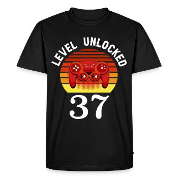 Level 37 unlocked 37 Birthday 37 years old - Men's Premium Organic T-Shirt - black - Front - Nico (187cm)