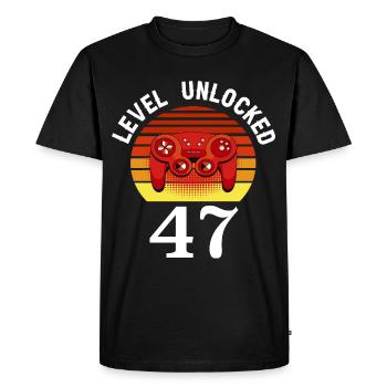 Level 47 unlocked 47 Birthday 47 years old - Men's Premium Organic T-Shirt - black - Front - Nico (187cm)