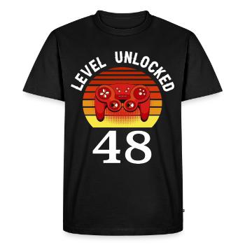 Level 48 unlocked 48 Birthday 48 years old - Men's Premium Organic T-Shirt - black - Front - Nico (187cm)