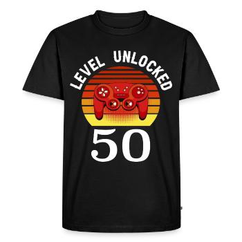 Level 50 unlocked 50 Birthday 50 years old - Men's Premium Organic T-Shirt - black - Front - Nico (187cm)