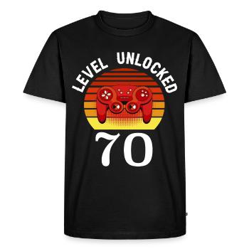 Niveau 70 débloqué 70 Anniversaire 70 ans - T-shirt Premium bio Homme - noir - Devant - Nico (187cm)