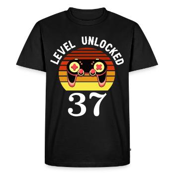 Level 37 unlocked 37 Birthday 37 years old - Men's Premium Organic T-Shirt - black - Front - Nico (187cm)