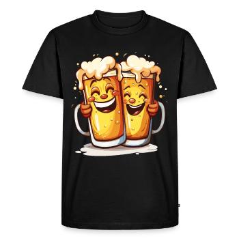 Beer Funny Beer Mugs Laughing Drinking Alcohol Humor - Men's Premium Organic T-Shirt - black - Front - Nico (187cm)