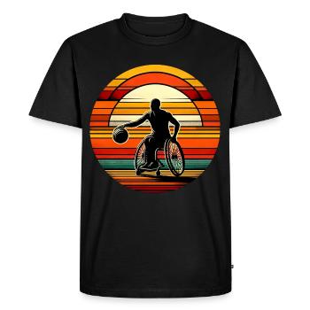 Basketball en fauteuil roulant - T-shirt Premium bio Homme - noir - Devant - Nico (187cm)