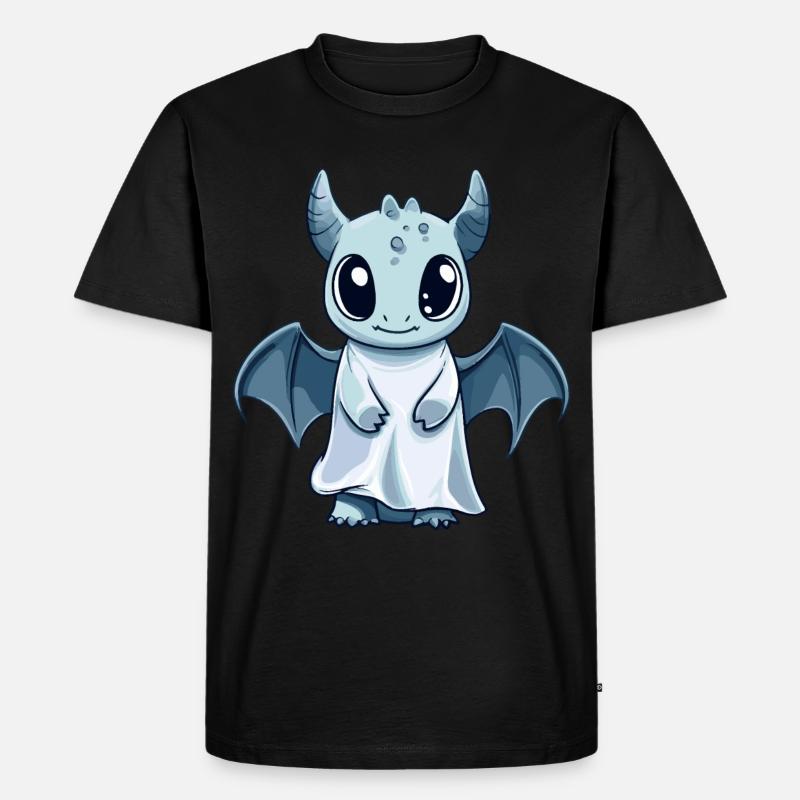 Drache Halloween Comic Geist - Männer Premium Bio T-Shirt - Schwarz