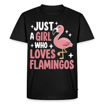 Flamant rose animal - T-shirt Premium bio Homme - noir - Devant - Nico (187cm)