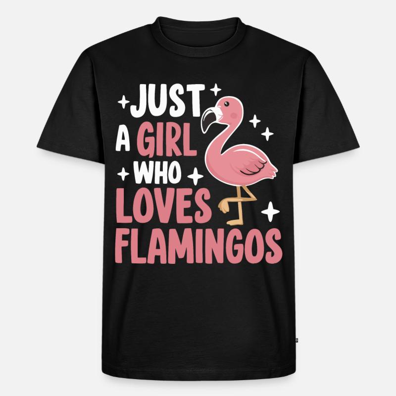 Flamingo Tier Rosa - Männer Premium Bio T-Shirt - Schwarz