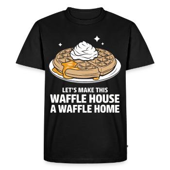 Gaufres Bonbons pour le petit-déjeuner - T-shirt Premium bio Homme - noir - Devant - Nico (187cm)