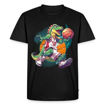 Basketball Dinosaur T-Rex Basketball Player - Men's Premium Organic T-Shirt - black - Front - Nico (187cm)