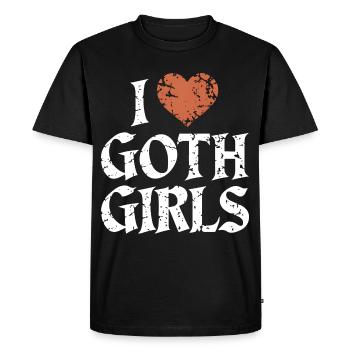 J’adore les filles gothiques ! Gothique Esthétique Goth Mommy - T-shirt Premium bio Homme - noir - Devant - Nico (187cm)