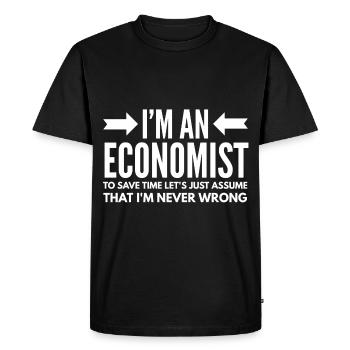 Économie Métiers Économiste Finance Gift A - T-shirt Premium bio Homme - noir - Devant - Nico (187cm)