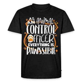 Animal Control Officer Everything Is Pawssible - Men's Premium Organic T-Shirt - black - Front - Nico (187cm)