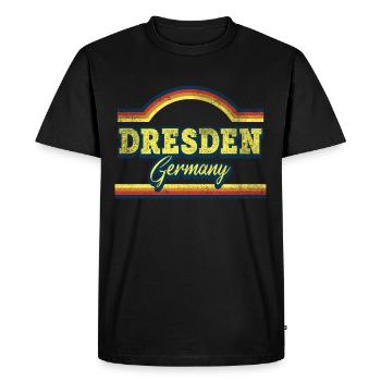 Dresden Germany City Font Vintage Retro - Men's Premium Organic T-Shirt - black - Front - Nico (187cm)