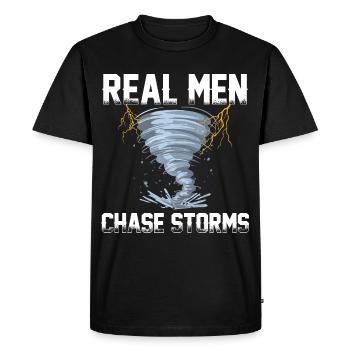 Chasseurs de tempêtes - T-shirt Premium bio Homme - noir - Devant - Nico (187cm)