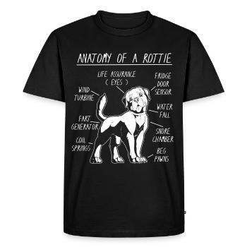 Anatomie d’un Rottweiler - T-shirt Premium bio Homme - noir - Devant - Nico (187cm)