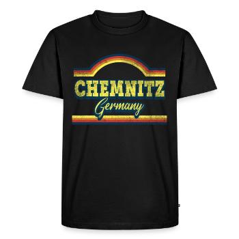 Chemnitz Allemagne Ville Police Vintage Rétro - T-shirt Premium bio Homme - noir - Devant - Nico (187cm)