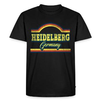 Heidelberg Allemagne City Font Vintage Retro - T-shirt Premium bio Homme - noir - Devant - Nico (187cm)