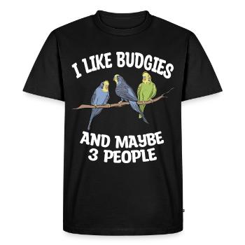 Amoureux de Budgerigar - T-shirt Premium bio Homme - noir - Devant - Nico (187cm)