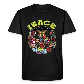Hippie - T-shirt Premium bio Homme - noir - Devant - Nico (187cm)
