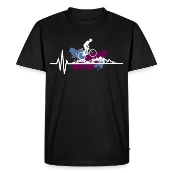 Mountain Bike Heartbeat Cute Bike Heartbeat - T-shirt Premium bio Homme - noir - Devant - Nico (187cm)