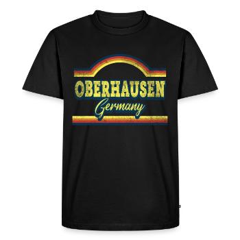Oberhausen Allemagne City Font Vintage Retro - T-shirt Premium bio Homme - noir - Devant - Nico (187cm)